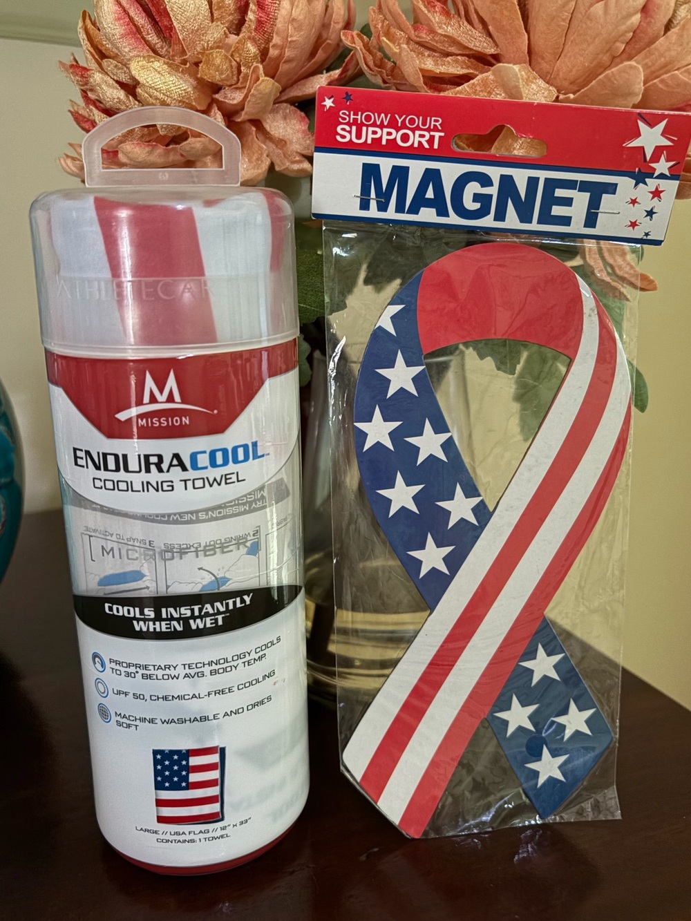 NWT Mission American Flag large cooling towel